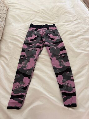 ultracor Pink and Gray Camo Leggings with Skull Print